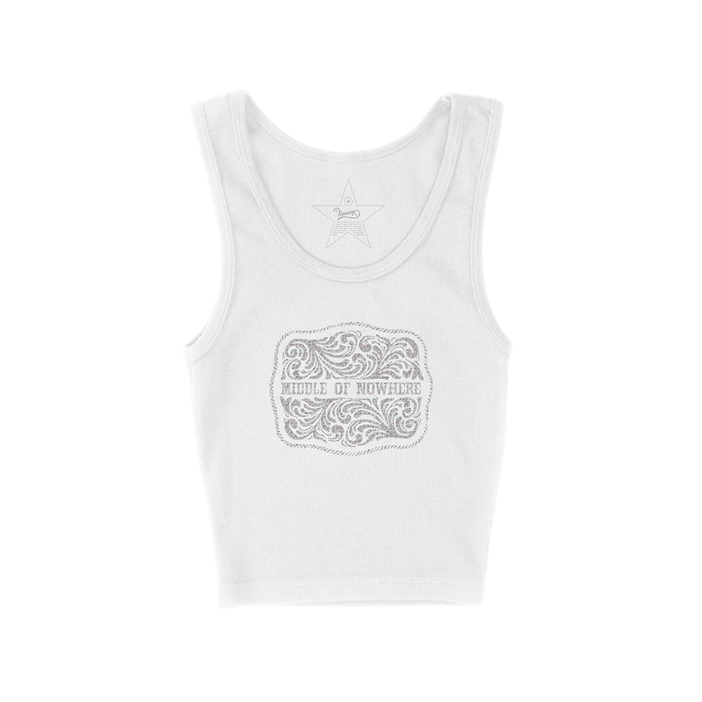 Bedazzled Buckle Tank (White) - Kacey Musgraves Official Store