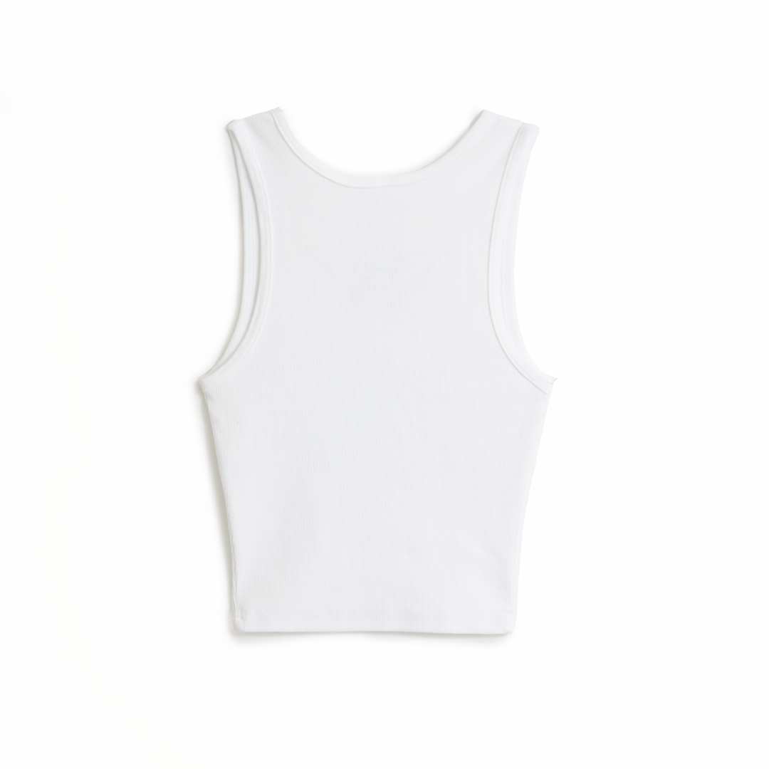 Bedazzled Buckle Tank (White)