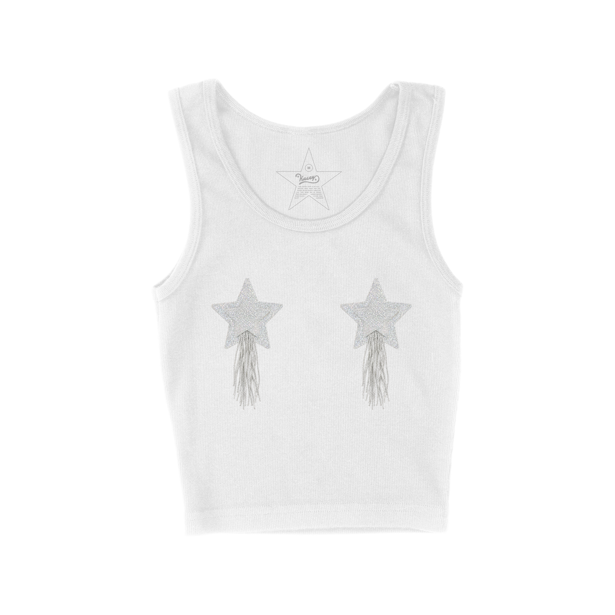 Tassel Star White Tank front