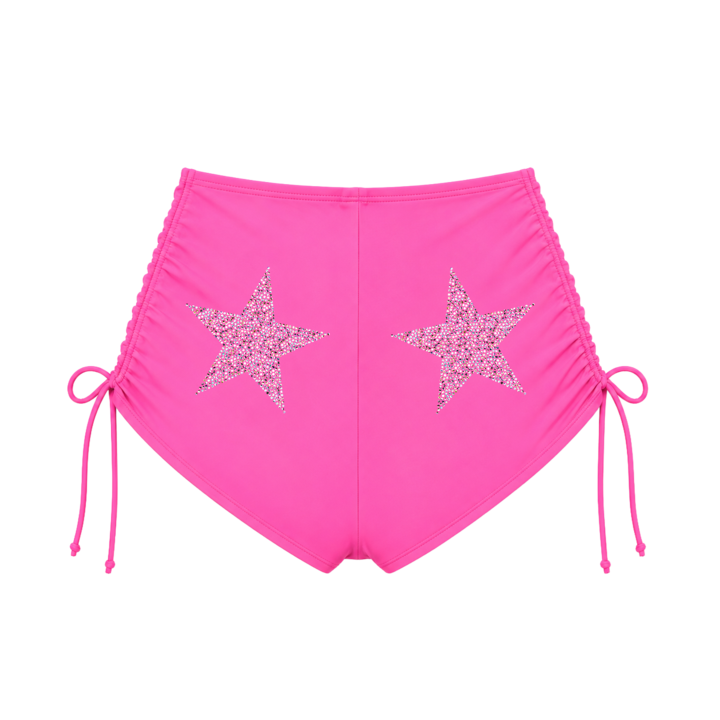 Mexico Honey Rhinestone Star Bikini Bottom Shorts back
