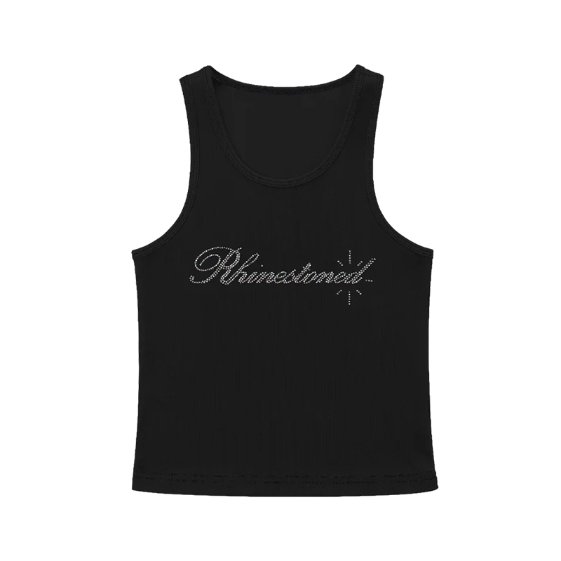 Rhinestoned Crop Tank front